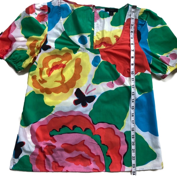 J. Crew Scoopneck Floral Blouse XS - Picture 9 of 14